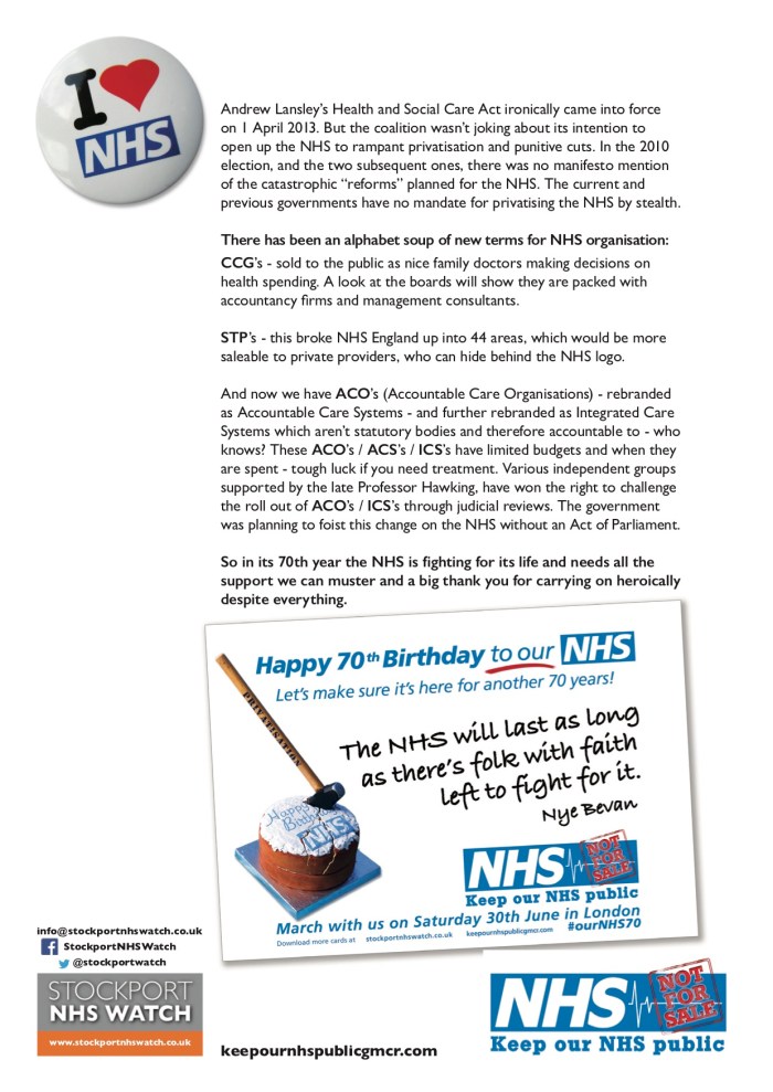 B KONP A Birthday Card For Our NHS Campaign Details ourNHS70